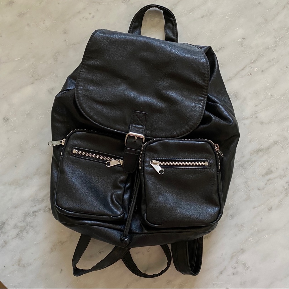 Faux Leather Backpack
